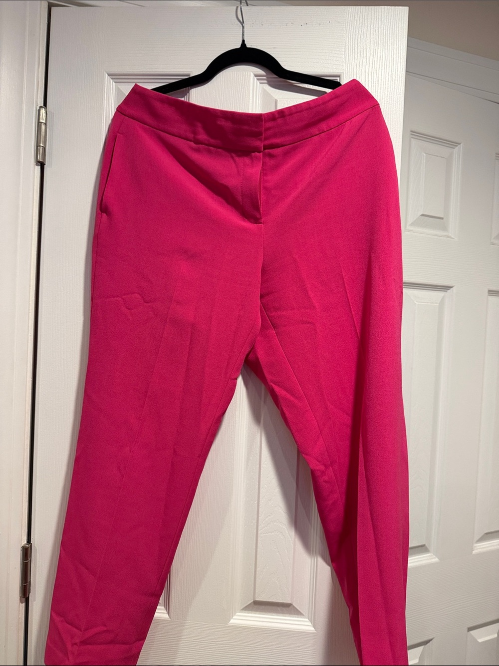 Kasper Hot Pink Tapered High-Rise Trousers
